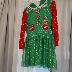 Festive Green and Red Kids Costume